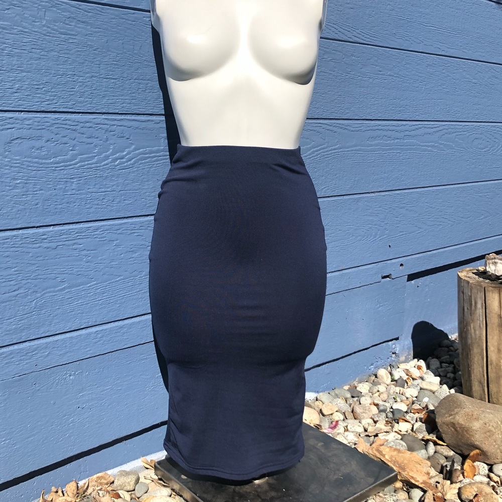 Navy blue pencil skirt